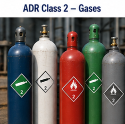 Garrafas de gás e gases industriais transportados ao abrigo dos regulamentos ADR Classe 2