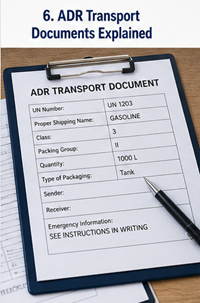 Documentação de transporte ADR e documentos de expedição de mercadorias perigosas para a logística europeia