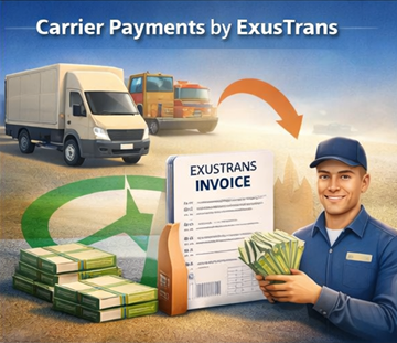 Transportadora a receber pagamento e fatura da ExusTrans após a entrega concluída