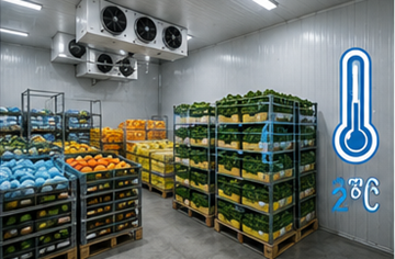 Armazém de armazenamento frigorífico para alimentos, produtos farmacêuticos e logística com temperatura controlada