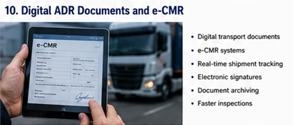 Documentos de transporte ADR digitais e sistemas logísticos e-CMR na Europa