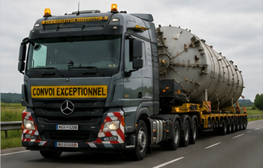 Transporte de carga sobredimensionada com reboque para cargas pesadas a transportar equipamento industrial de grandes dimensões