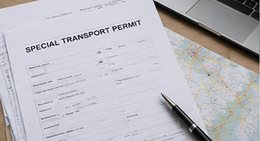 Licenças de transporte excecional, aprovações de rota e documentos logísticos para carga sobredimensionada
