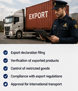 Carga de exportação e agentes aduaneiros a processar documentos de envios internacionais