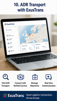 Plataforma logística ADR que liga clientes de mercadorias perigosas e transportadoras certificadas na Europa