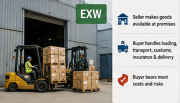Mercadorias preparadas no armazém para recolha ao abrigo de condições de envio EXW