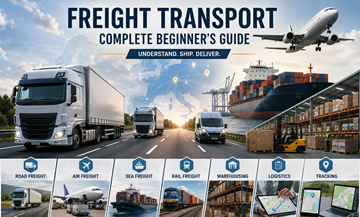 Transporte moderno de mercadorias na Europa com camiões, contentores, armazéns e operações logísticas em toda a Europa