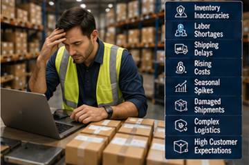 Armazém de fulfillment movimentado a enfrentar atrasos de envio e desafios de inventário