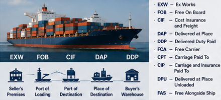 Operações de transporte internacional e acordos comerciais Incoterms para transporte de carga