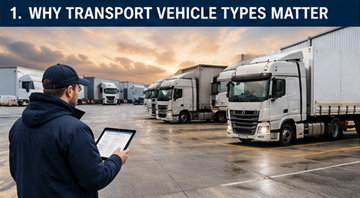 Gestor de logística a selecionar o tipo de veículo de transporte para entrega de carga na Europa