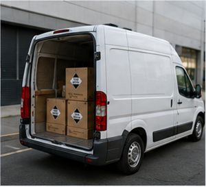 Carrinha de entregas a transportar mercadorias perigosas em Quantidade Limitada ao abrigo das regras ADR