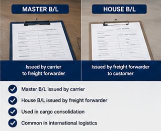 Comparação entre Master Bill of Lading e House Bill of Lading em transitários