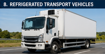Camião frigorífico a transportar produtos alimentares com temperatura controlada na Europa