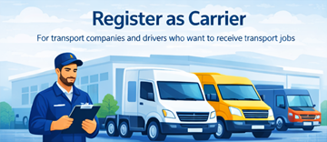 Registar-se como Transportadora