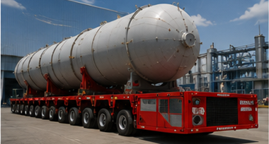 Transportador modular auto-propulsionado a mover uma estrutura industrial sobredimensionada