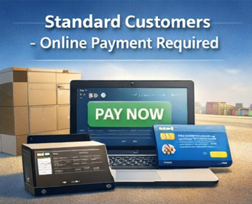 Clientes standard a concluir um pagamento online seguro por serviços de transporte na ExusTrans através de checkout digital