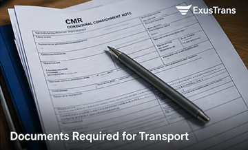 Documento de transporte CMR, fatura, documentação logística na Europa, documentação de carga
