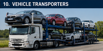Transportador de veículos a levar vários automóveis pela Europa