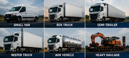 Diferentes veículos de frete e capacidade de carga a afetar os preços de transporte na Europa
