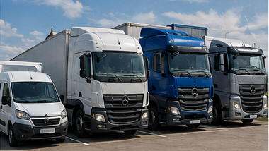 Veículos de transporte utilizados para envios paletizados, incluindo carrinhas, camiões caixa, reboques e operações de frota logística