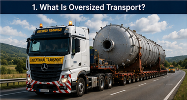 Camião de transporte pesado a transportar carga industrial de grandes dimensões pela Europa